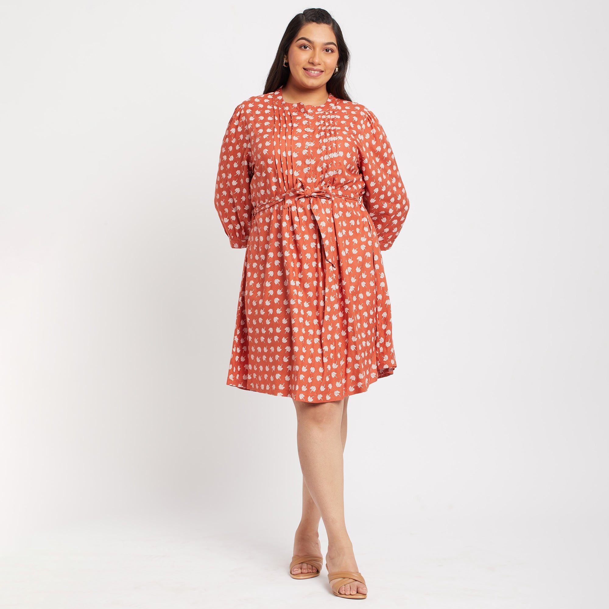 Viscose Pleated Plus Size Dress