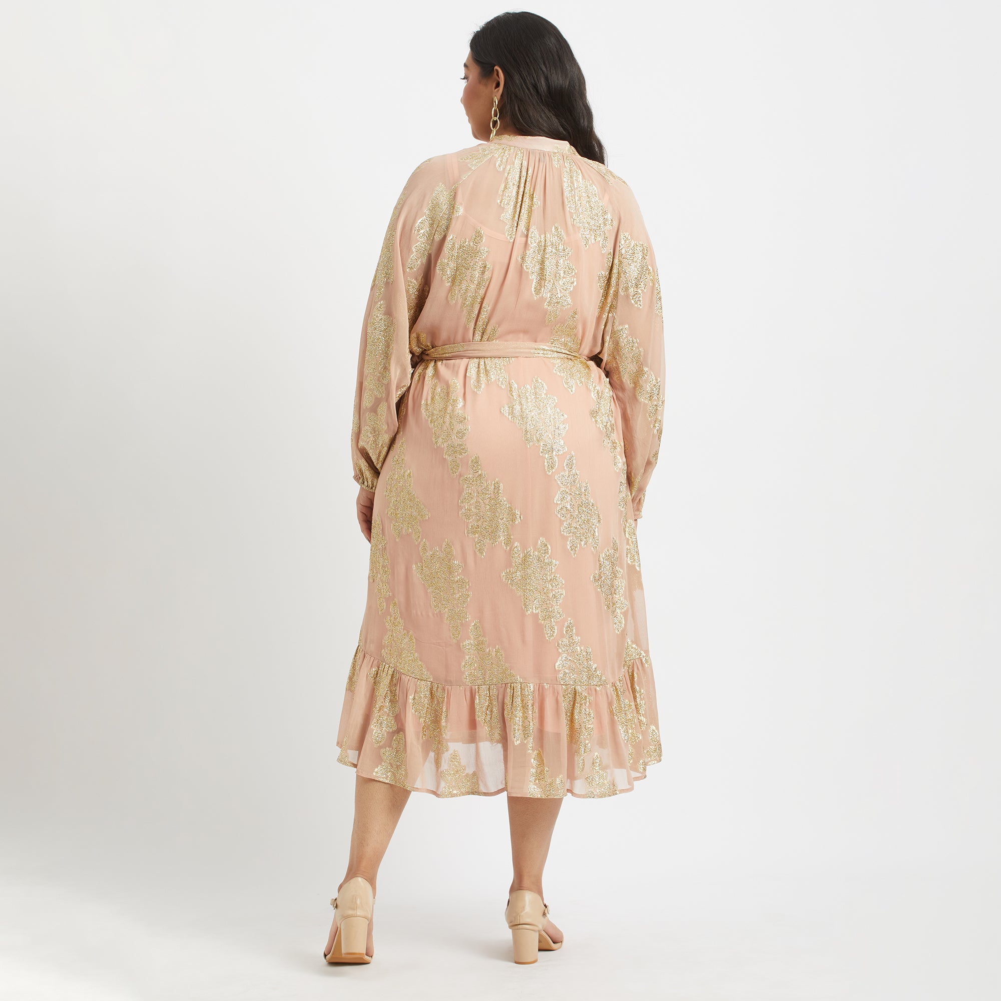 Rose Radiance Tiered Dress For Plus Size Women