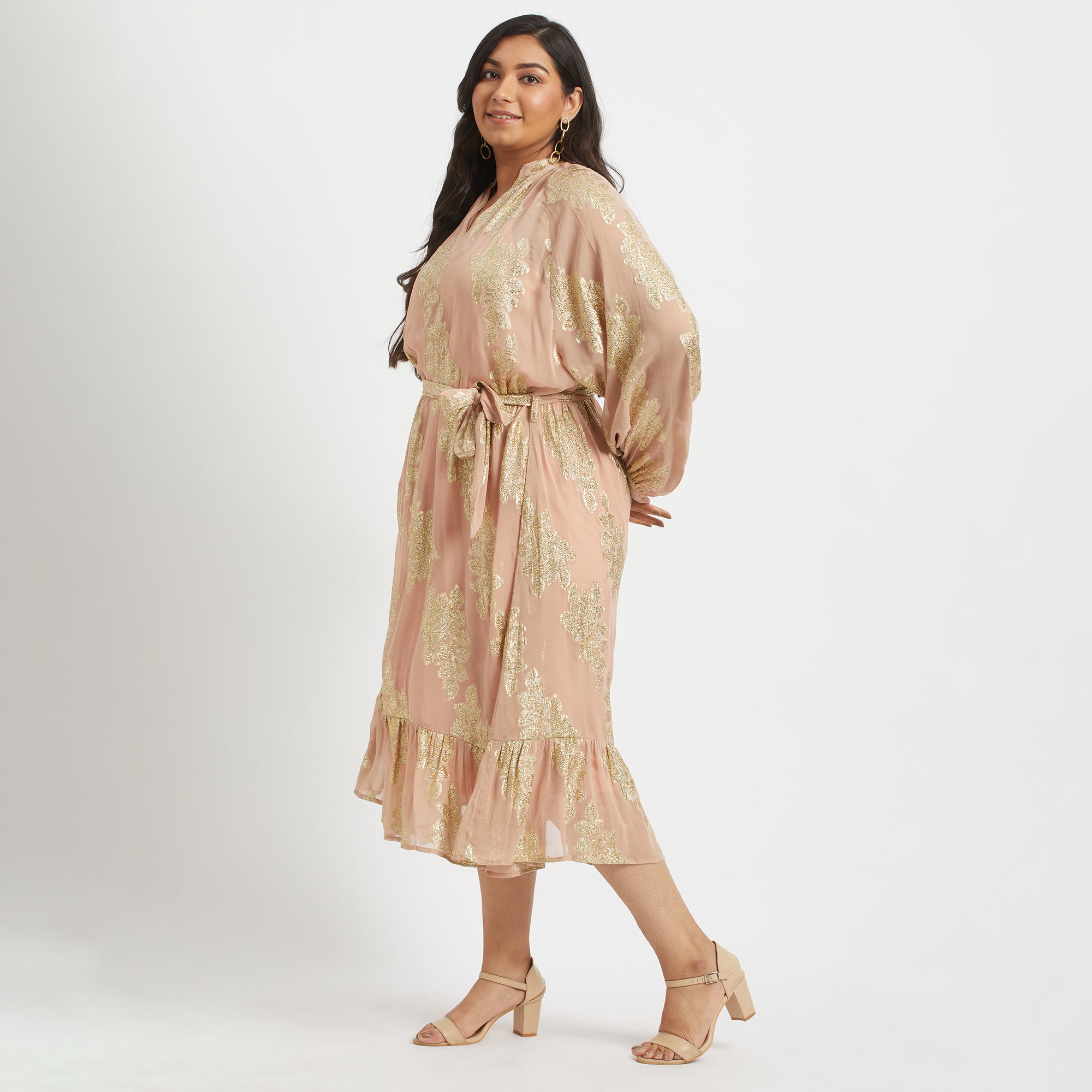 Rose Radiance Tiered Dress For Plus Size Women