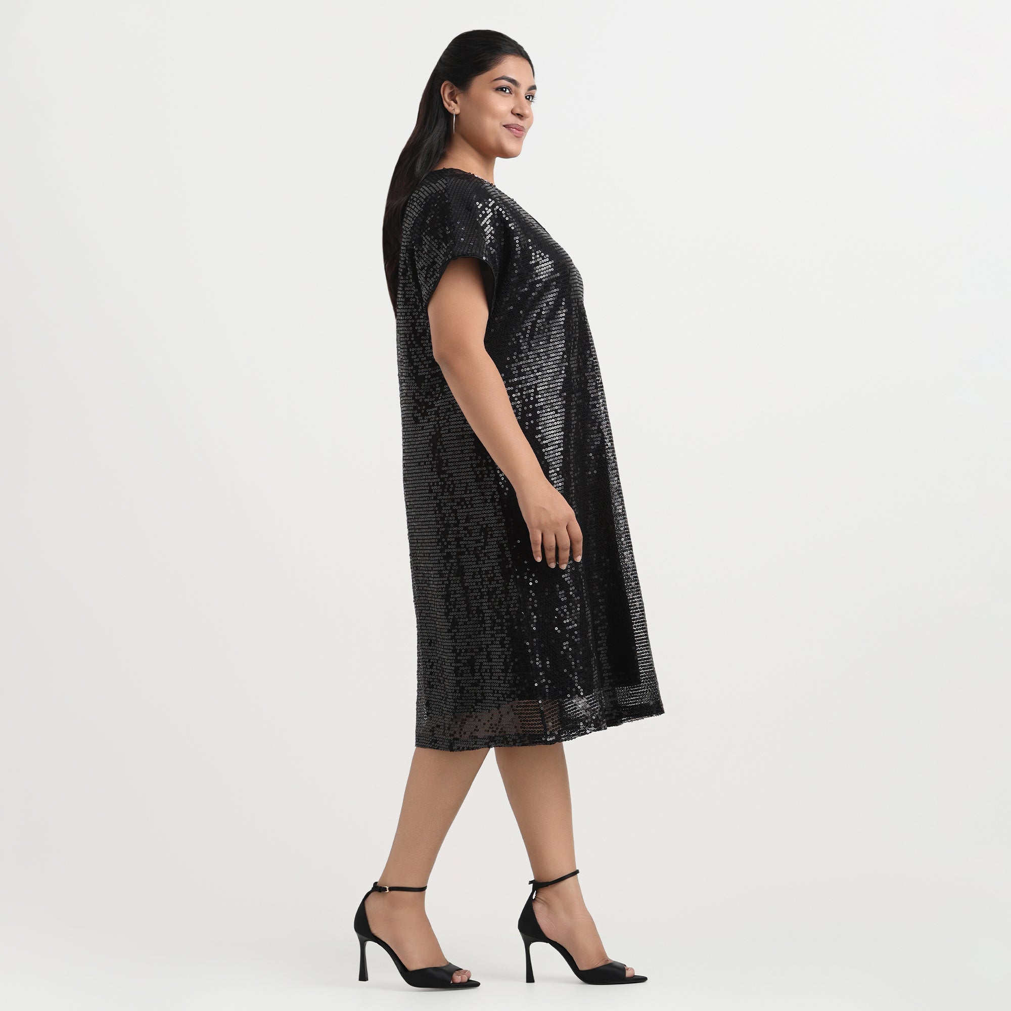 Plus size sequin shift dress best sale