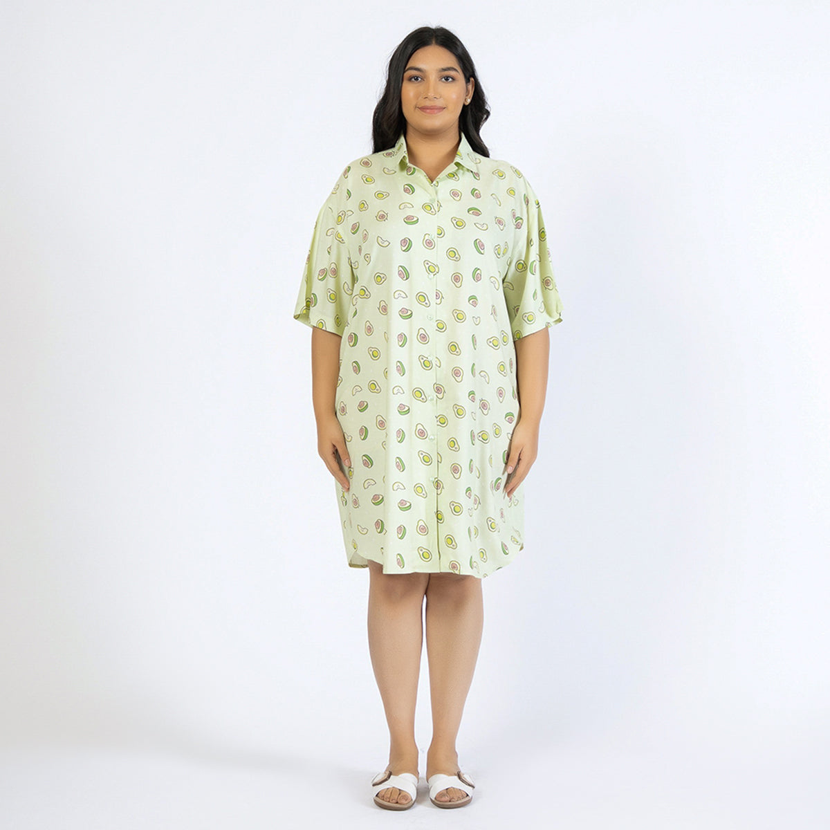 Avocado Dream Sleep Shirt Dress