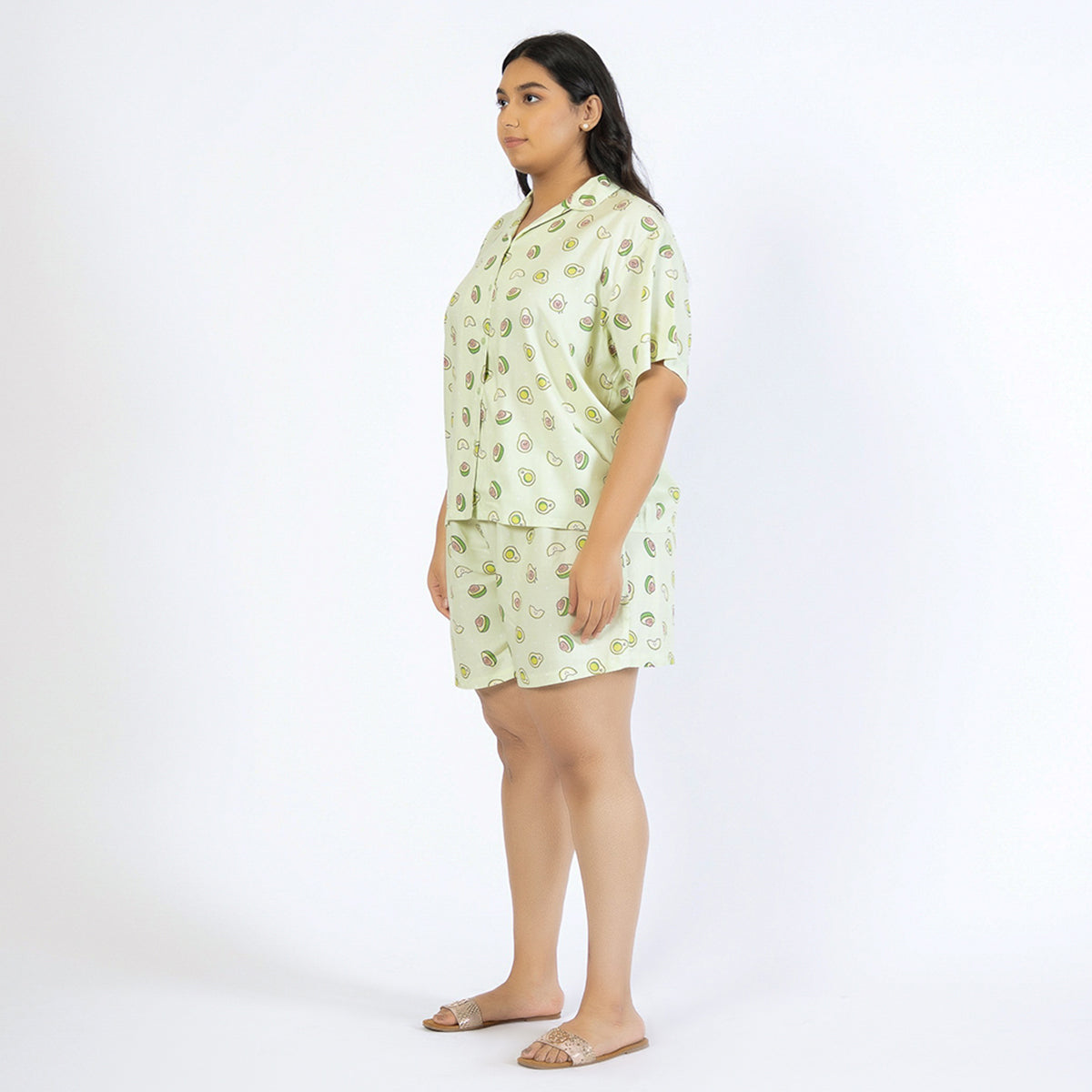 Avocado Delight Rayon Short Set