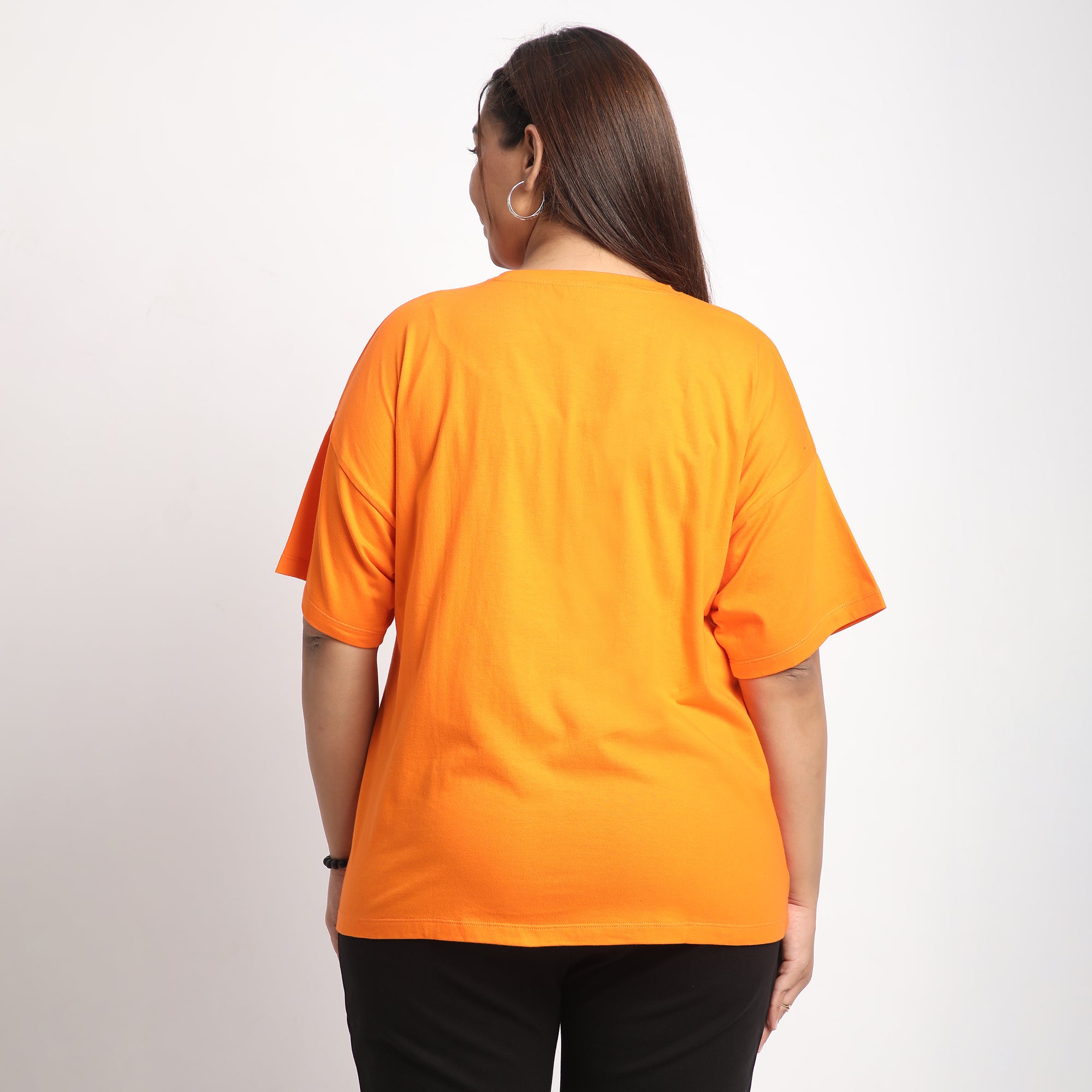 Orange DND Plus Size  Cotton Tee