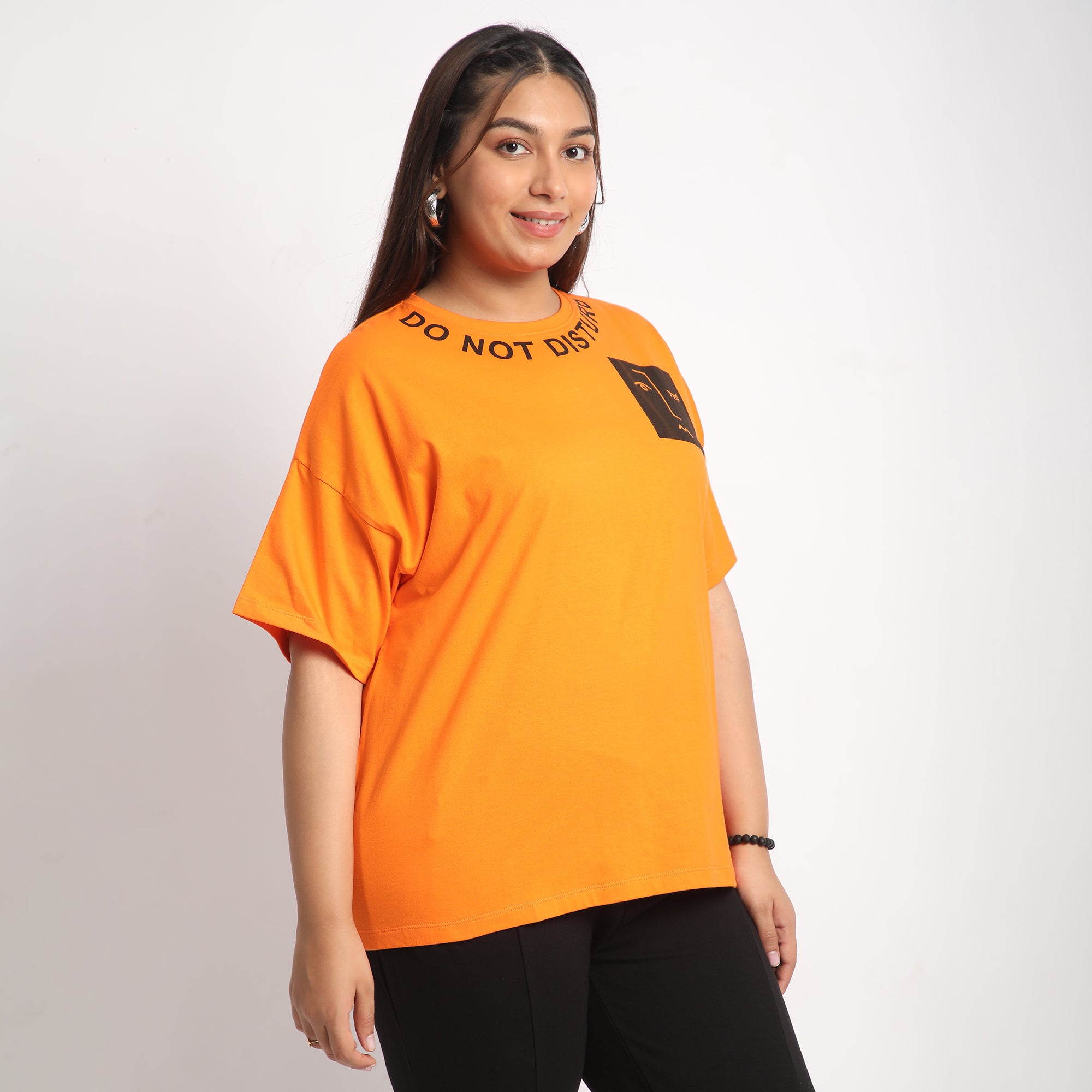 Orange DND Plus Size  Cotton Tee