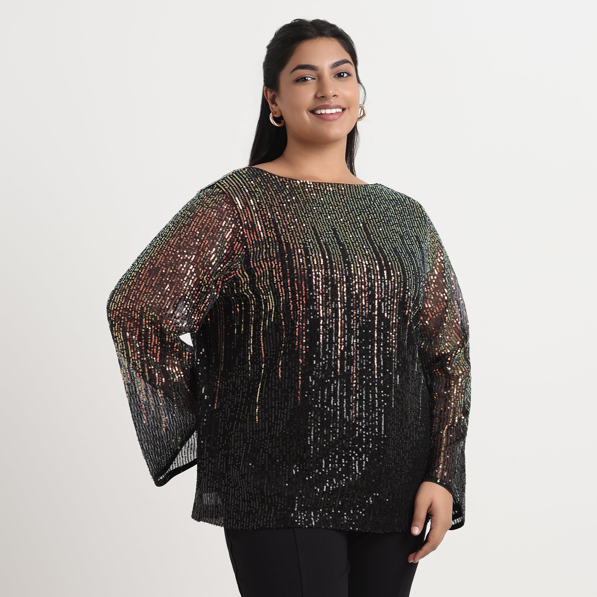 Elegant gold pleated top, metallic plus size top
