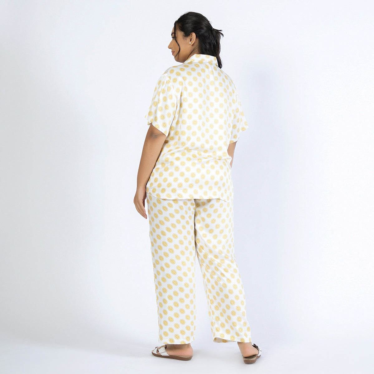 Off-White Printed Plus Size Viscose PJ Set Product Image 3