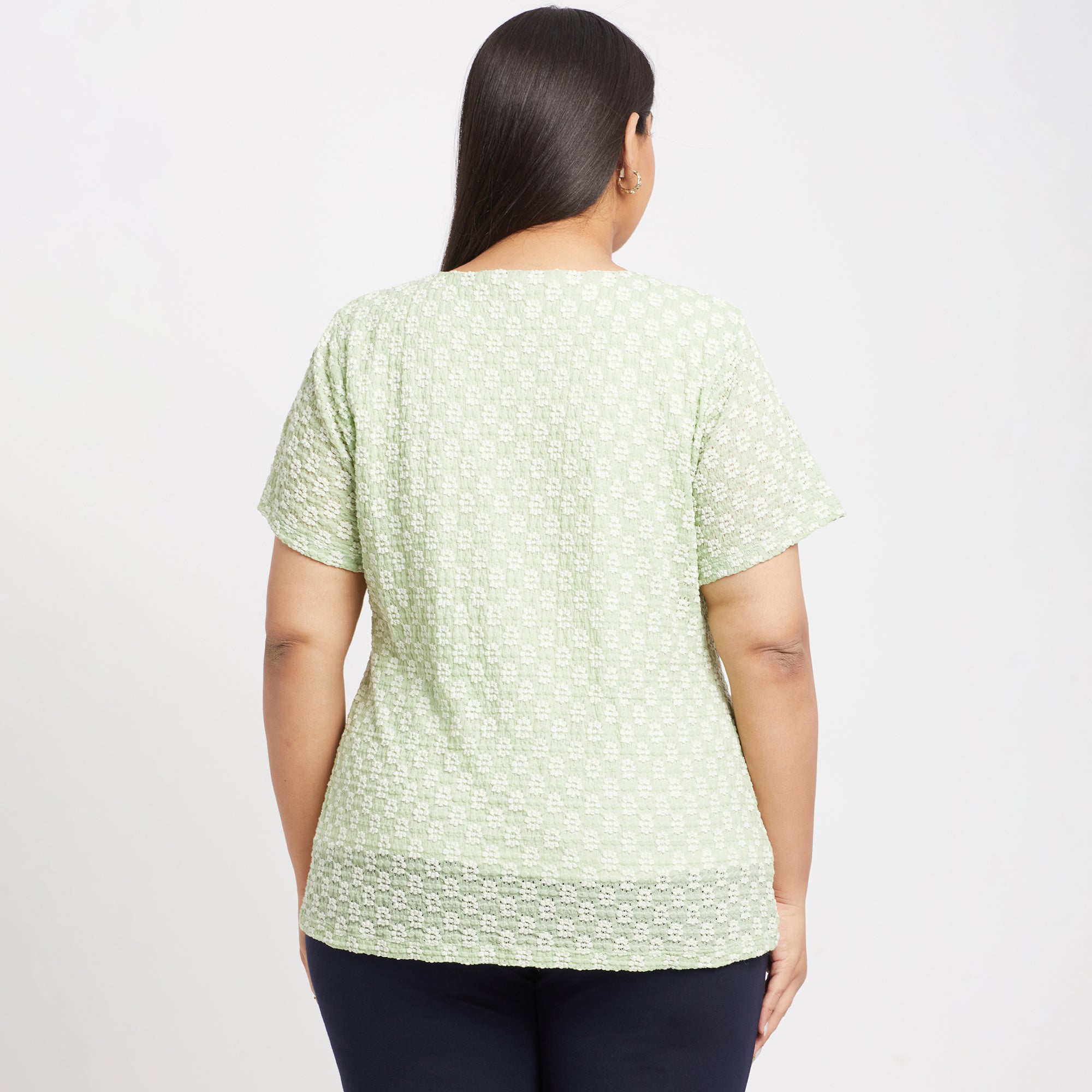 Green Lace Plus Size Top