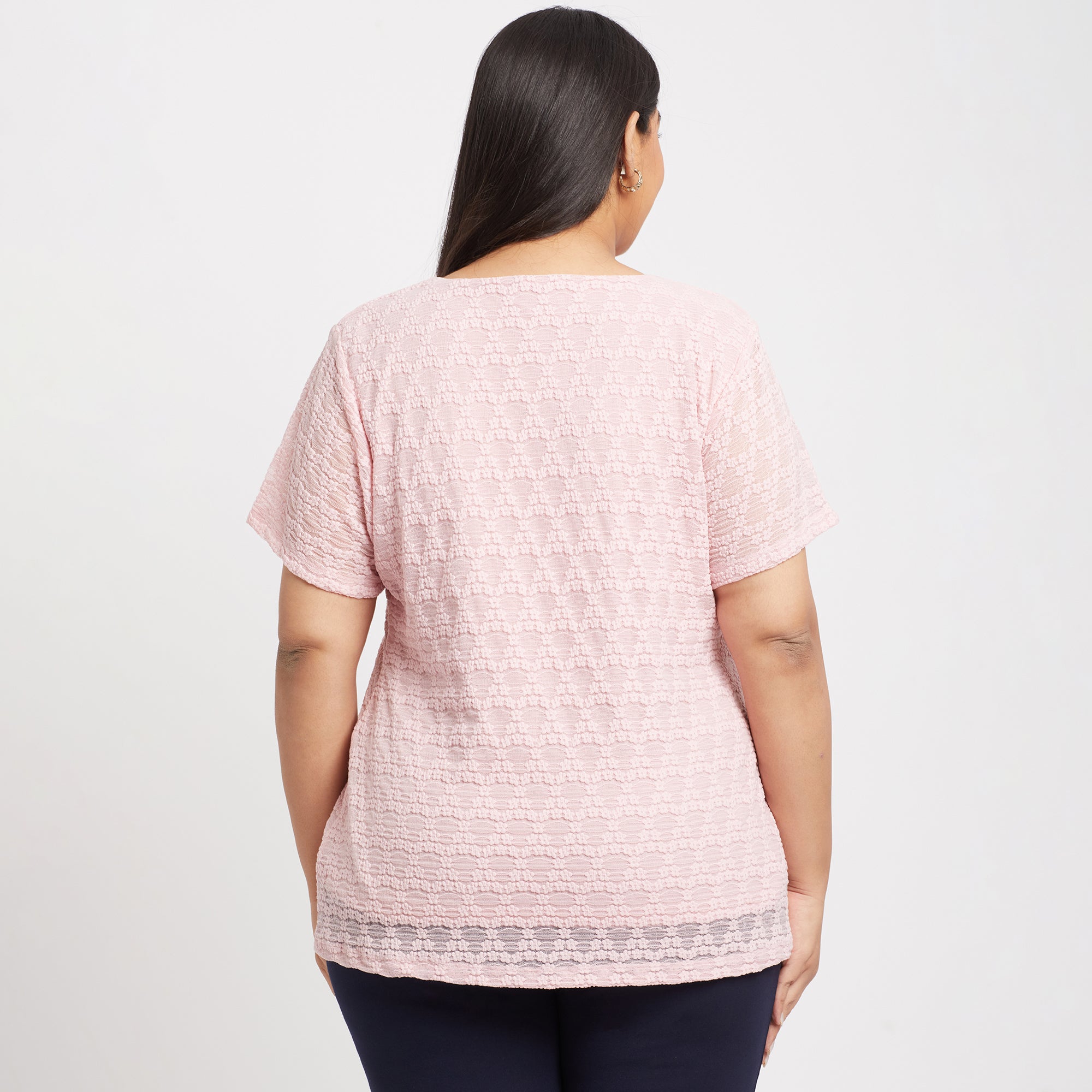 Pink Lace Plus Size Top