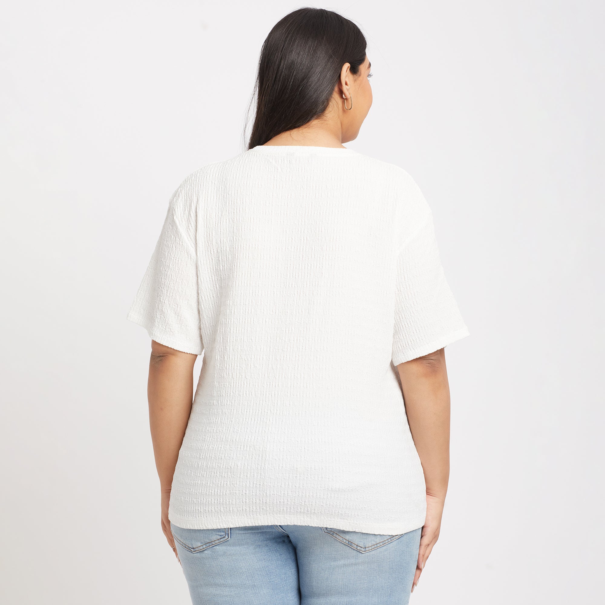 Fancy Button Detail Plus Size Knit Top